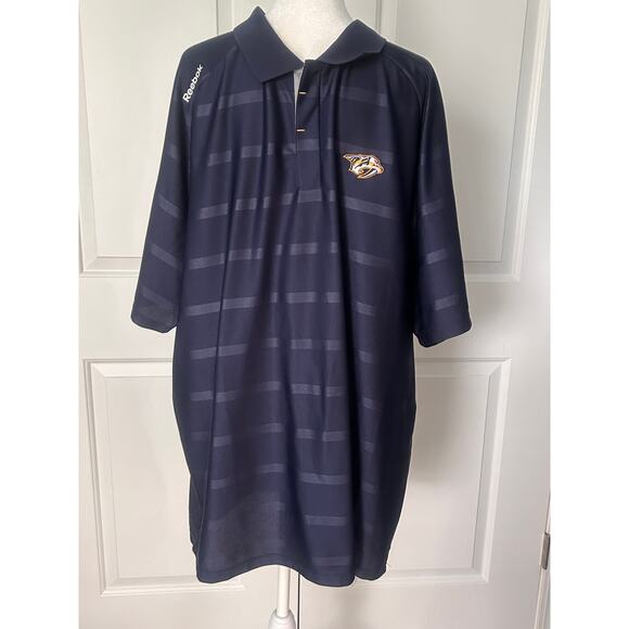 Reebok NHL Nashville Predators Center Ice Polo Shirt 2XL Navy - NWOT - Picture 1 of 5